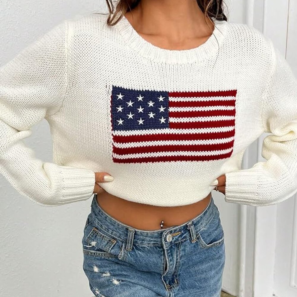 Flag Pattern Sweater ❤️ - Picture 6 of 8